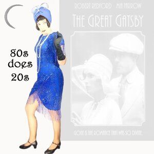Flapper Dress Reproduction with Fringe VFG 80s Does 20s Style for Gatsby Party